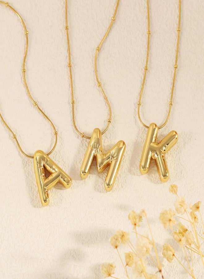 BAYLAY Initial Bubble Letter Necklace Balloon Letter A Pendant Bubble Letter Necklace Gifts Christmas for Women - Image 5